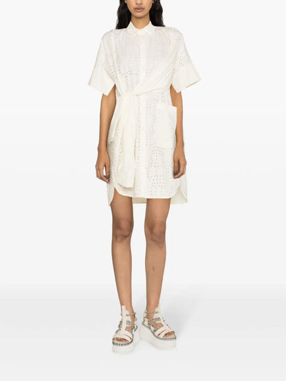 Fold Broderie-Anglaise Shirtdress