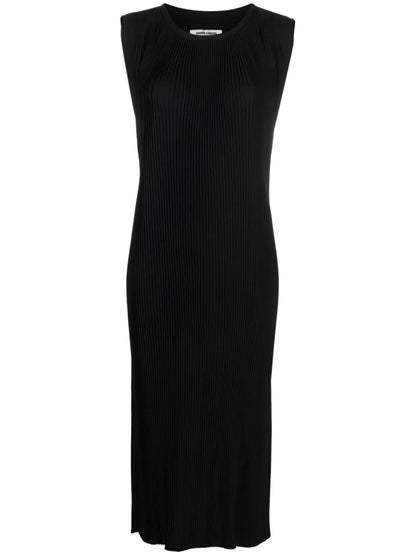 Pull Plissé-Crepe Midi Dress