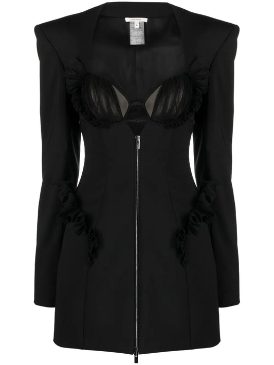 Ruffle-Detail Blazer Minidress
