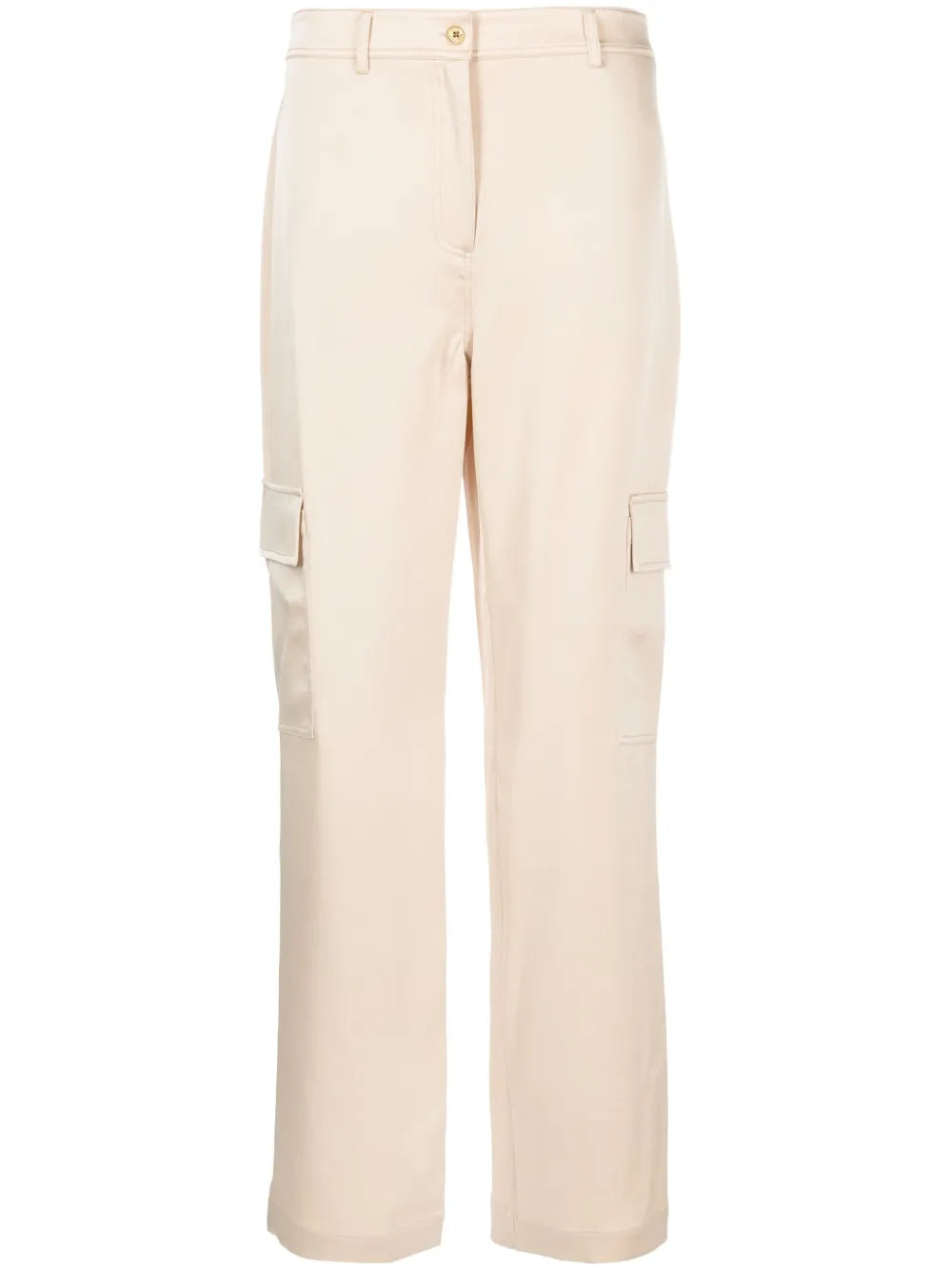 Straight-Leg Satin-Finish Trousers