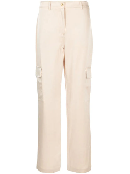 Straight-Leg Satin-Finish Trousers