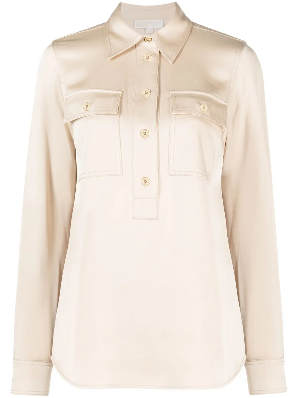 Long-Sleeve Satin-Finish Shirt