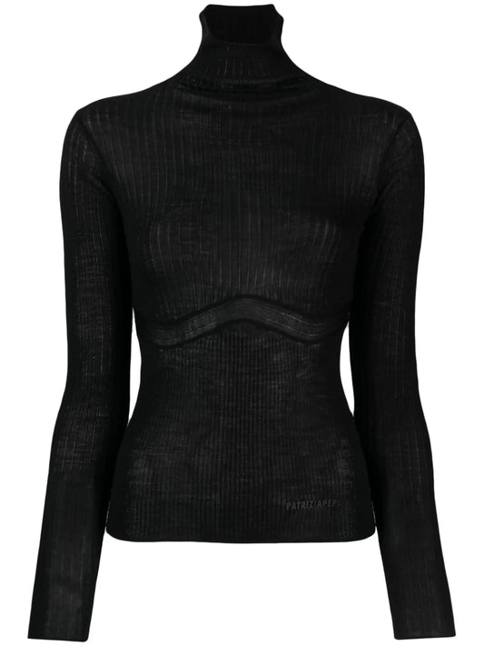 Logo-Embossed Ribbed-Knit Top