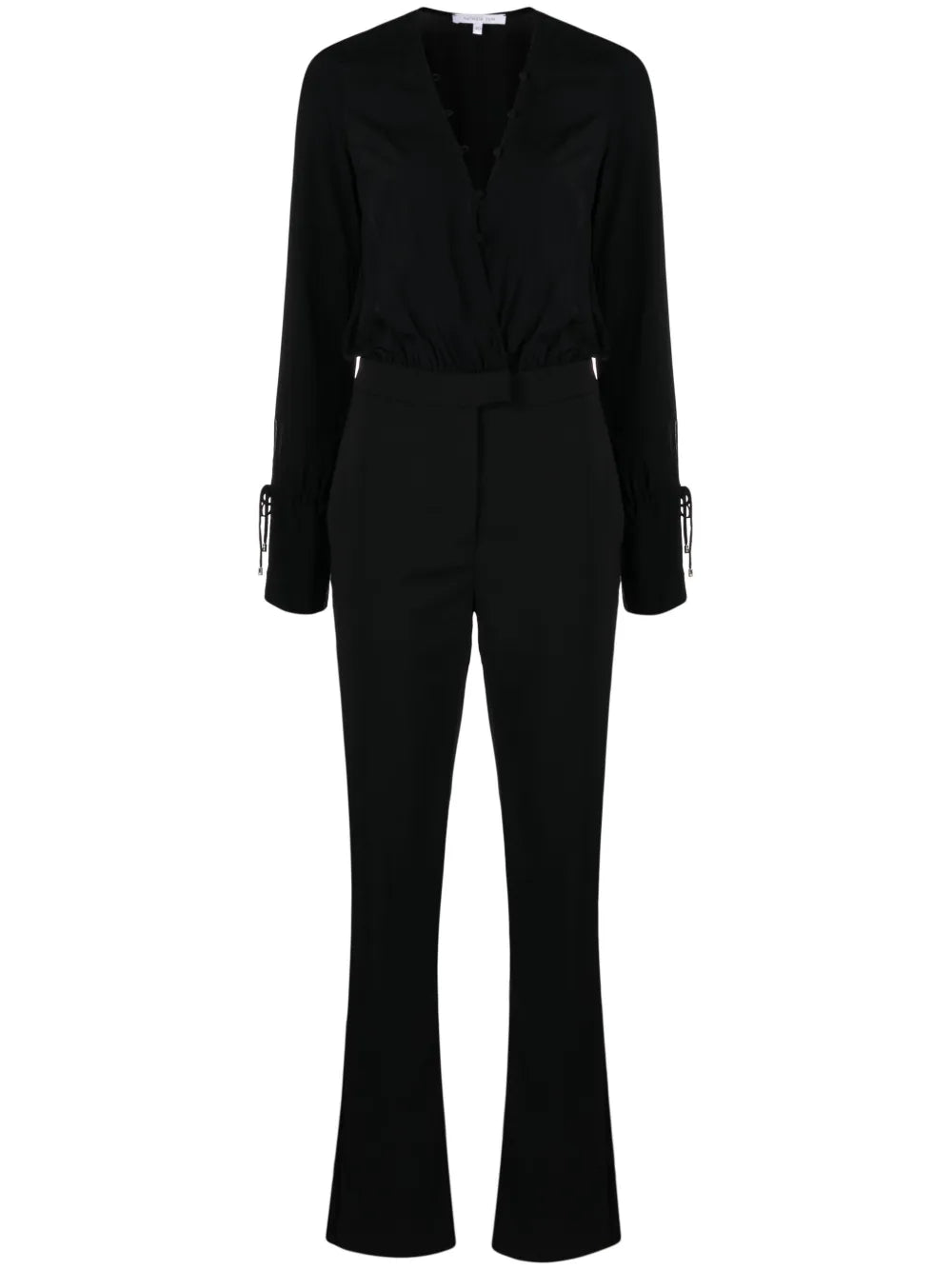 Crepe-Texture Straight-Leg Jumpsuit