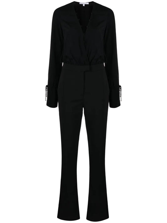Crepe-Texture Straight-Leg Jumpsuit