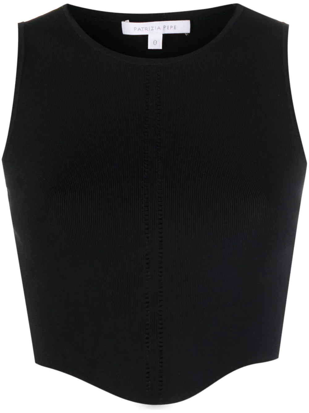 Logo-Plaque Ribbed-Knit Cropped Top