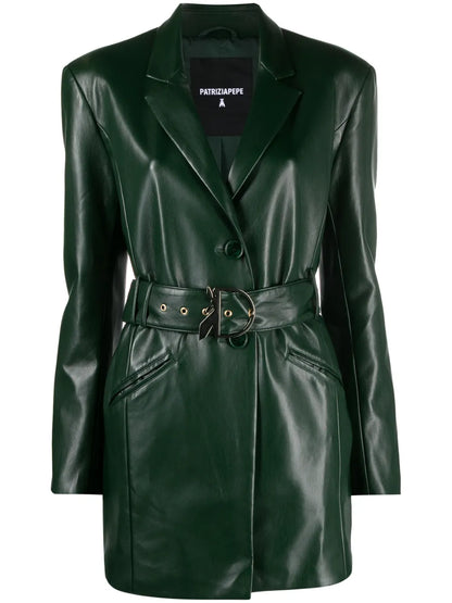 Belted Coated Single-Breasted Blazer