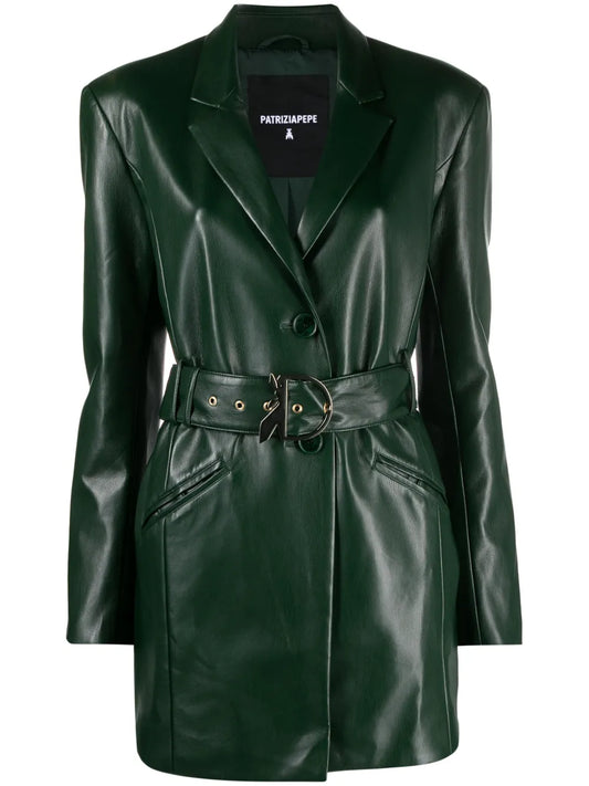Belted Coated Single-Breasted Blazer