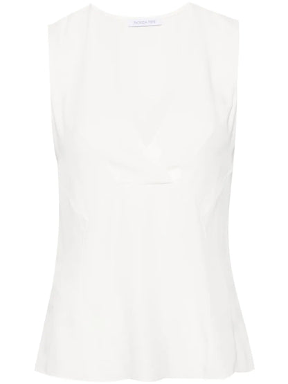 V-Neck Crepe Blouse