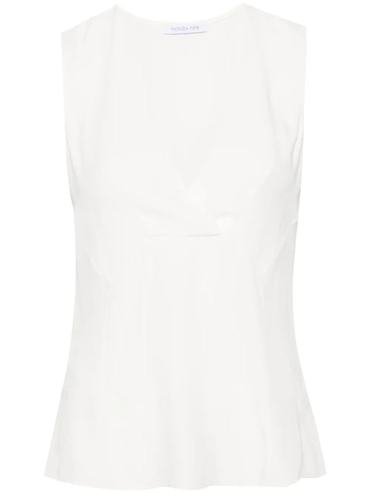 V-Neck Crepe Blouse