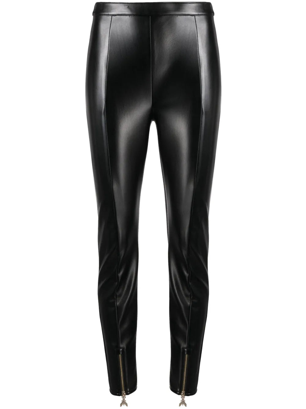 Mid-Rise Coated Slim Trousers