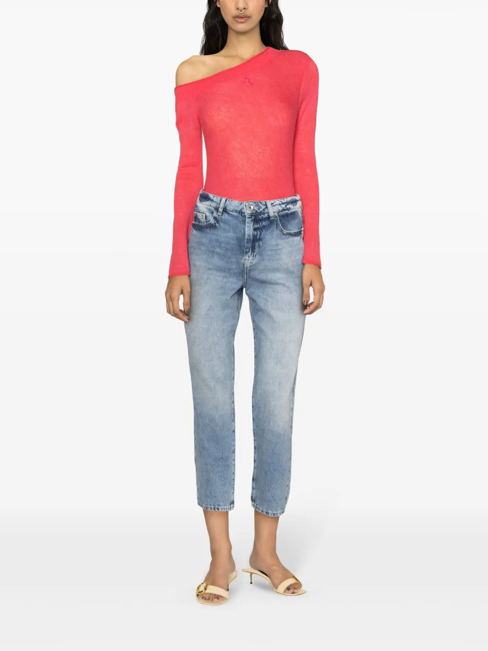 High-Rise Cotton Jeans
