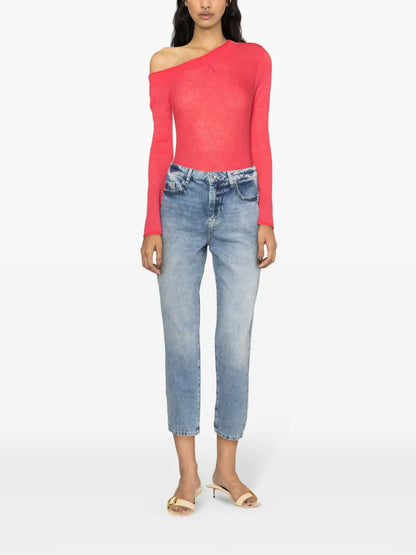 High-Rise Cotton Jeans