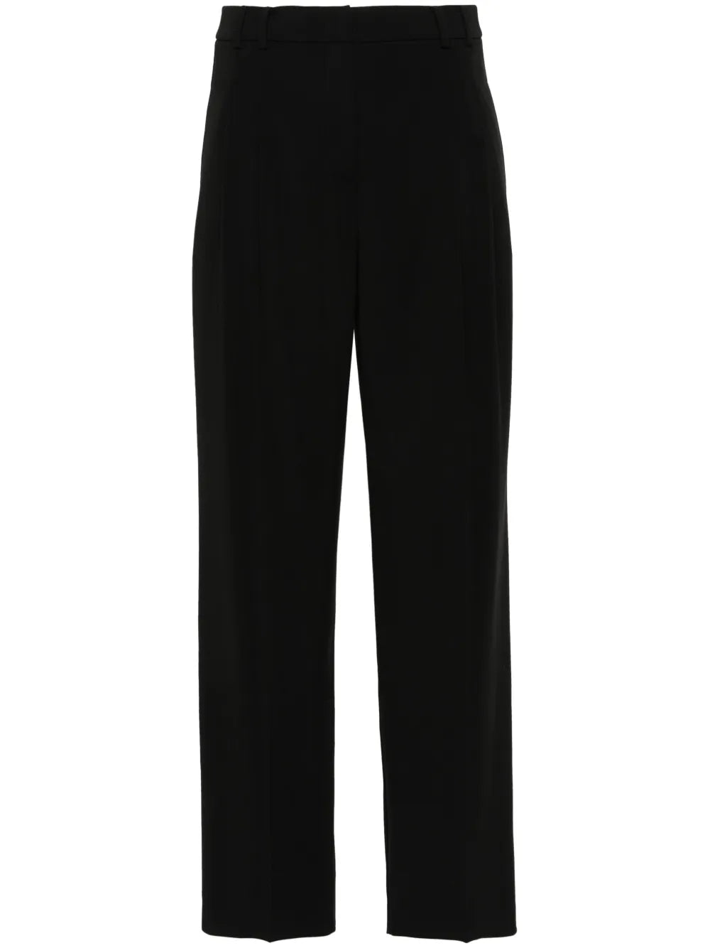 Pleat-Detail Straight-Leg Trousers