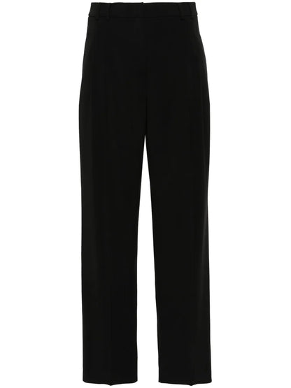Pleat-Detail Straight-Leg Trousers