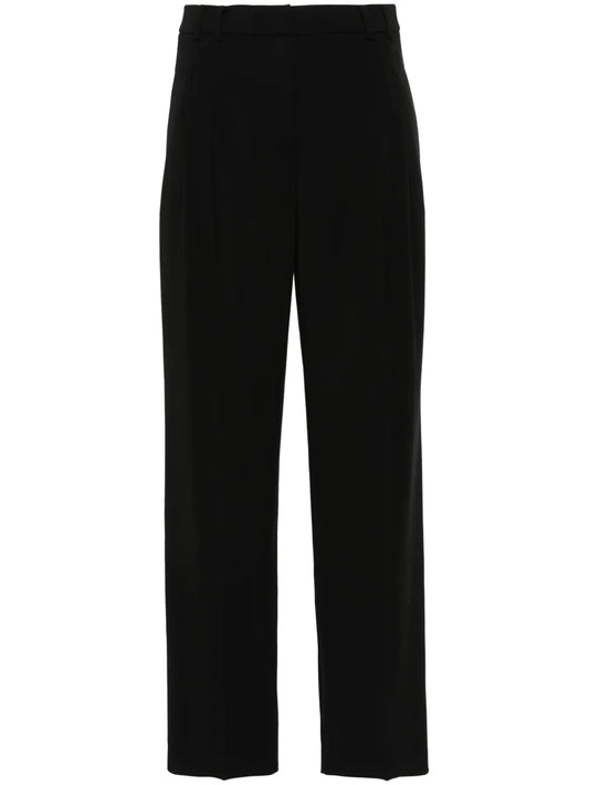 Pleat-Detail Straight-Leg Trousers