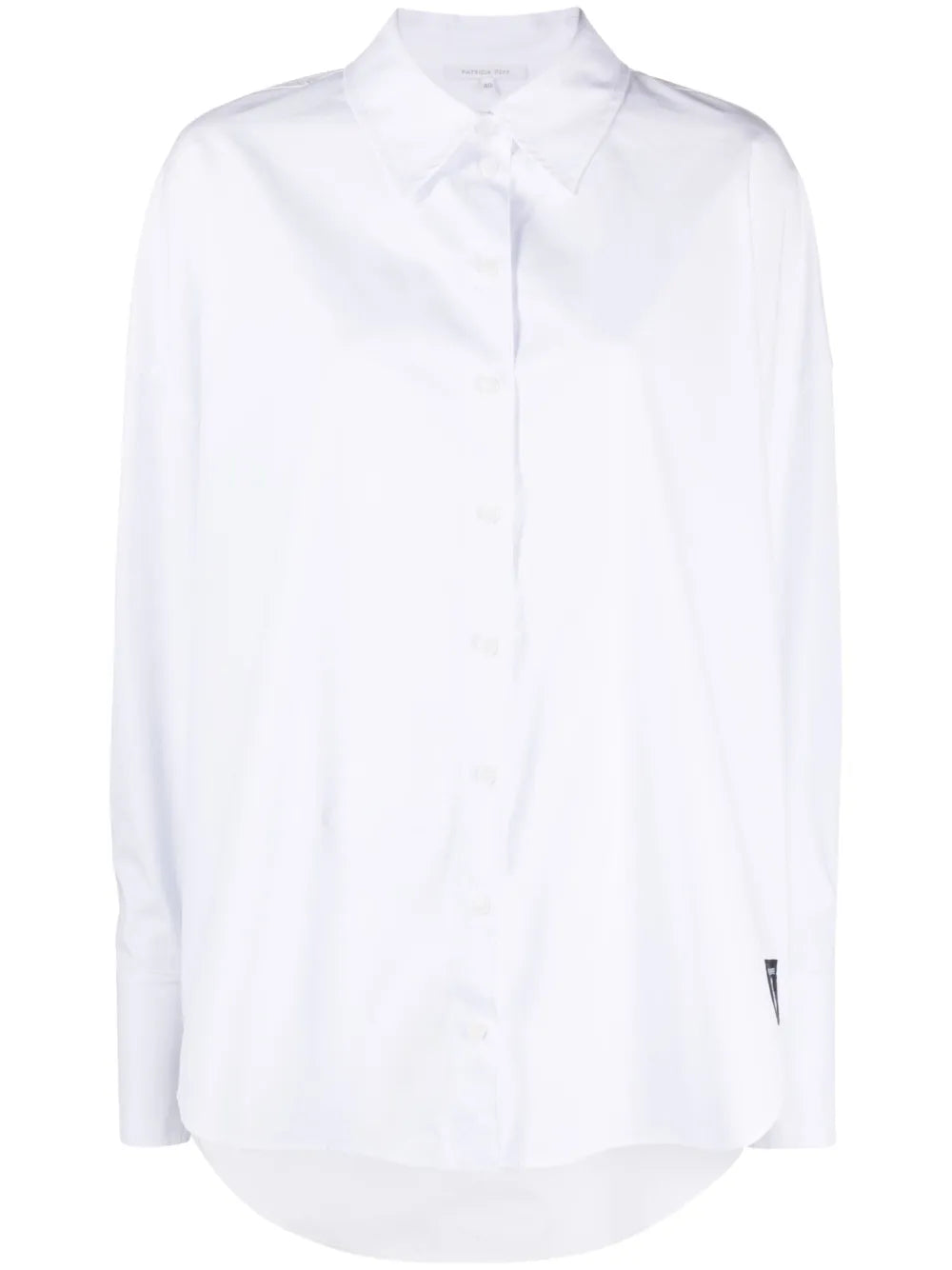 Logo-Patch Pointed-Collar Cotton Shirt
