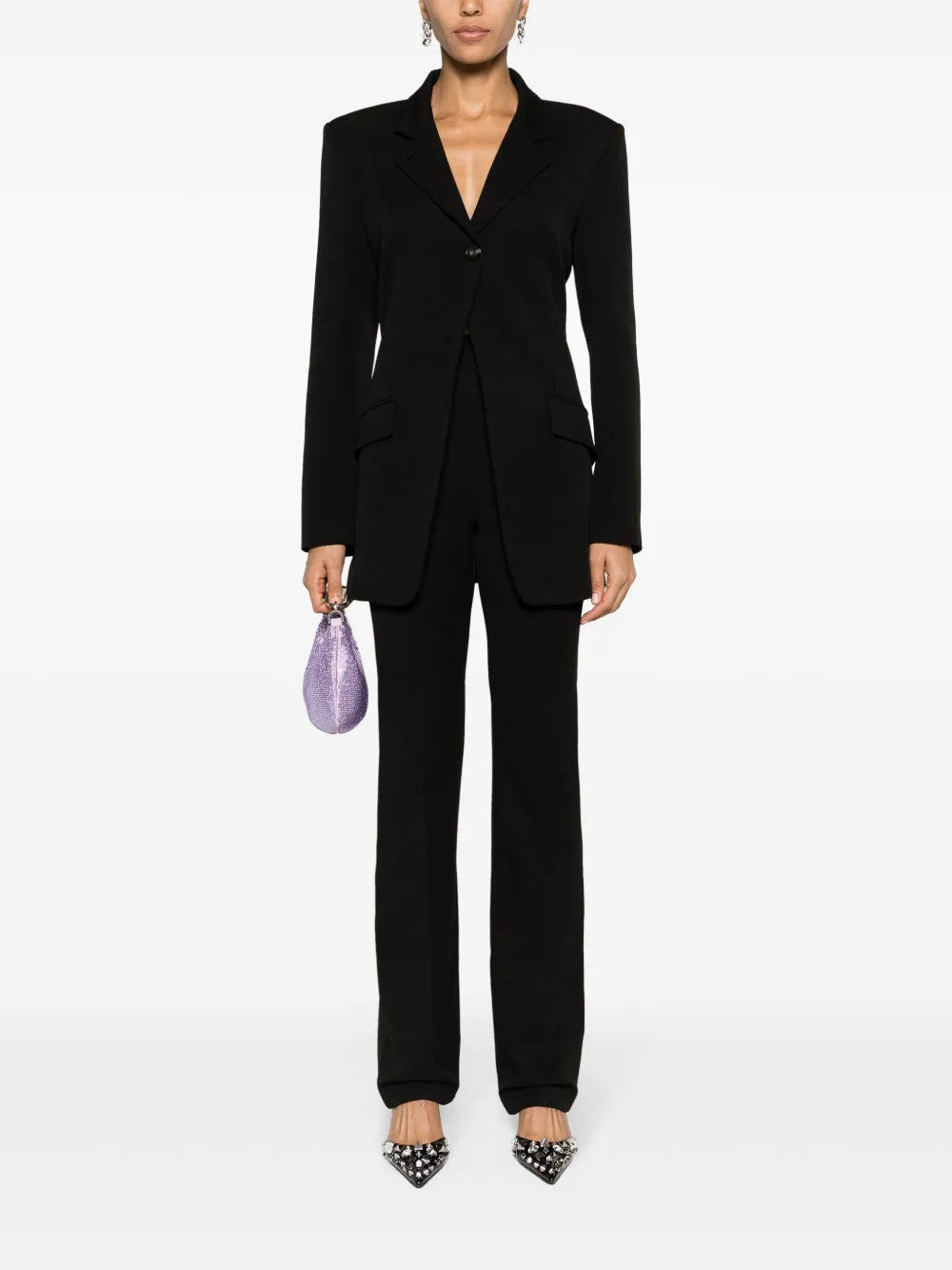 High-Waisted Slim Trousers