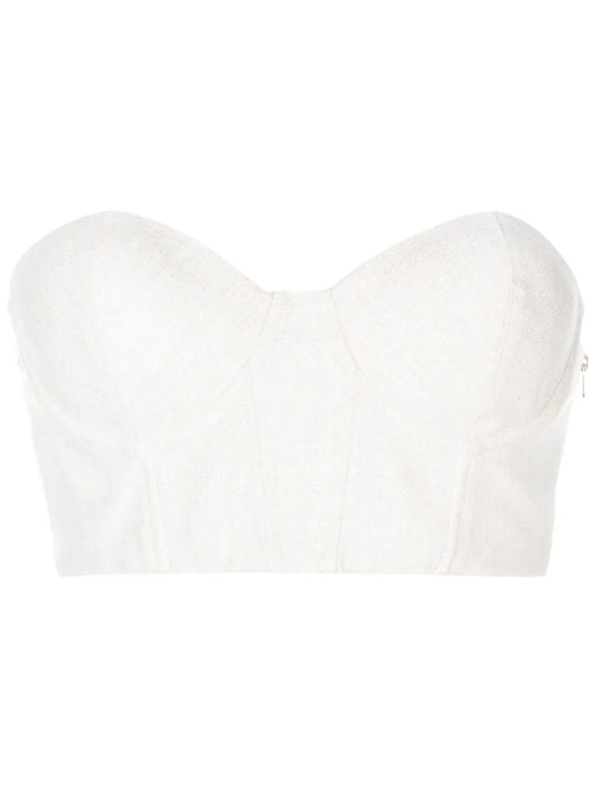 Metallic Threading Bustier-Style Top