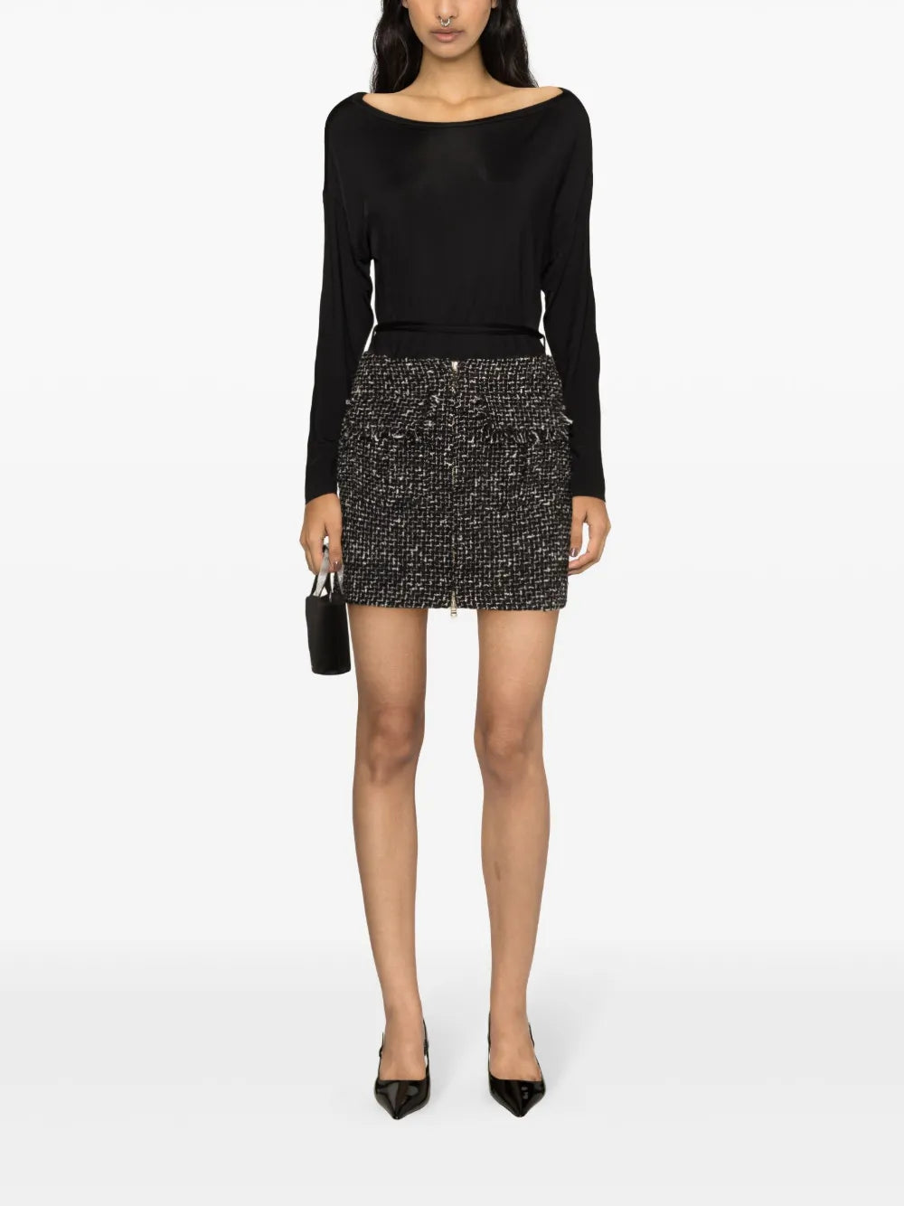 A-Line Tweed Miniskirt