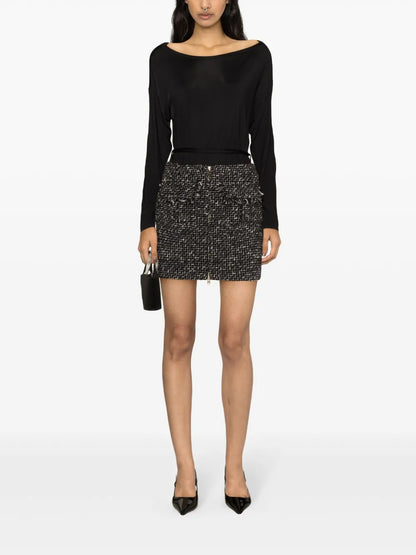 A-Line Tweed Miniskirt