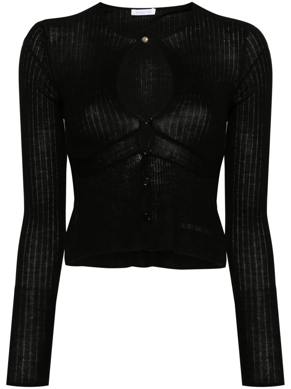Ribbed-Knit Wool Cardigan