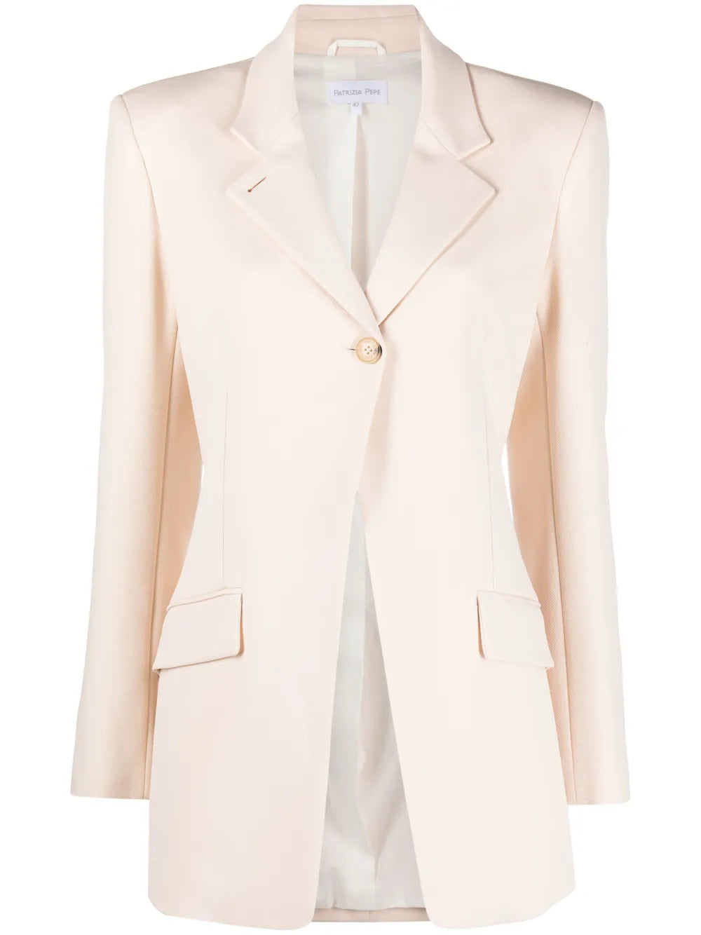 Fly-Buckle Twill Blazer