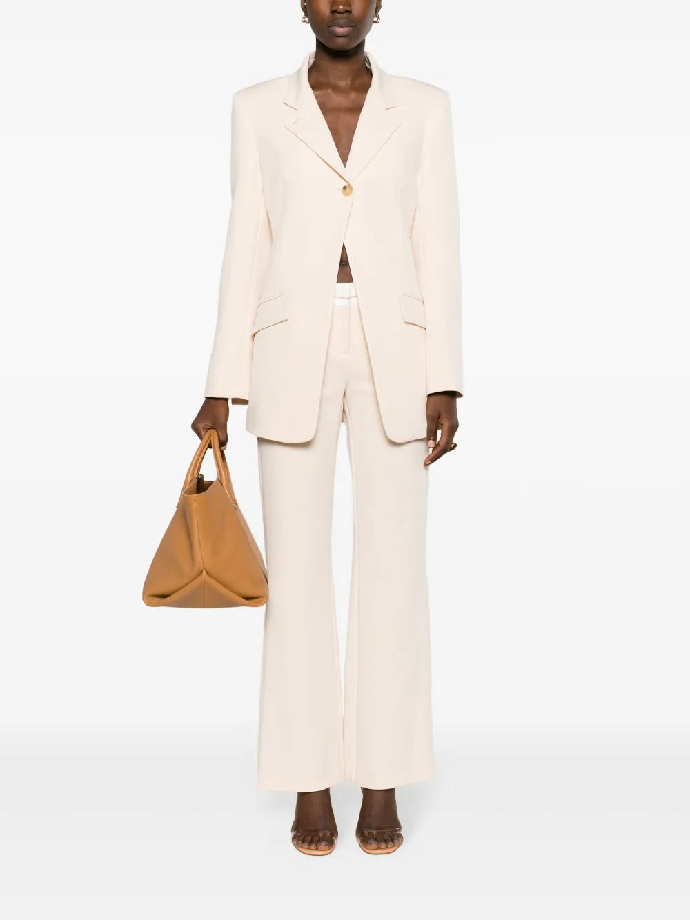Fly-Buckle Twill Blazer
