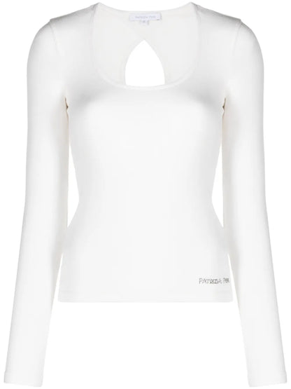 Rhinestone Embellished Long-Sleeve T-Shirt