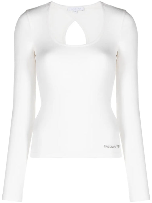 Rhinestone Embellished Long-Sleeve T-Shirt