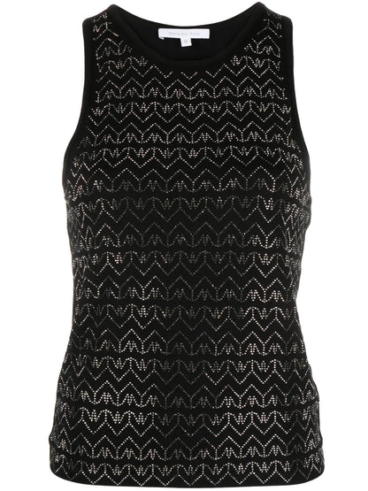Fly-Monogram Crystal-Embellished Tank Top