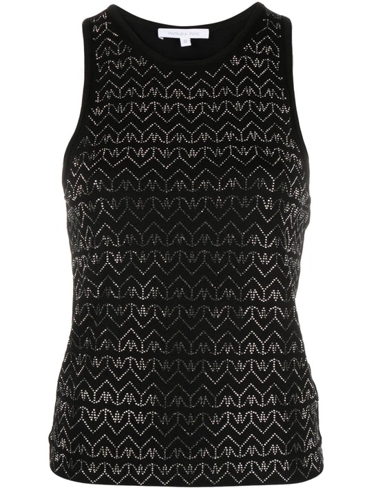 Fly-Monogram Crystal-Embellished Tank Top