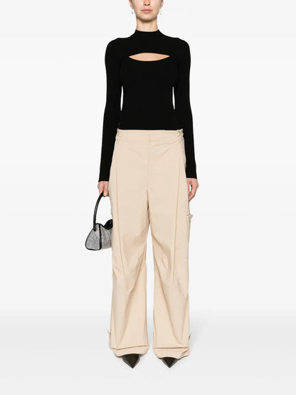 Cut-Out Ribbed-Knit Jumper
