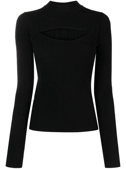 Cut-Out Ribbed-Knit Jumper