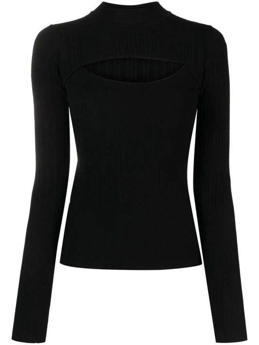 Cut-Out Ribbed-Knit Jumper