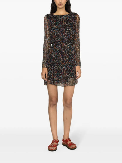 Paisley-Soul Georgette Minidress