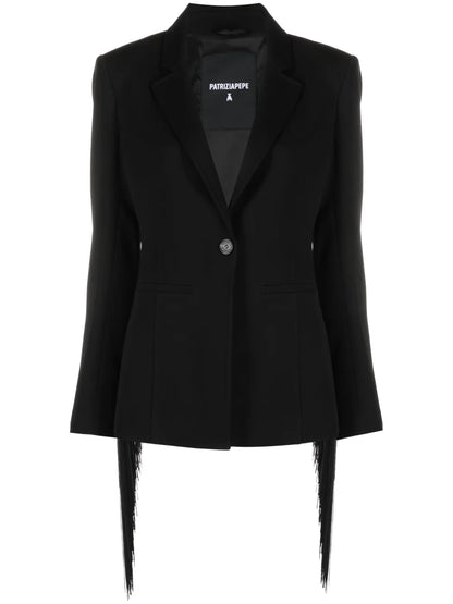 Fringed Twill Blazer