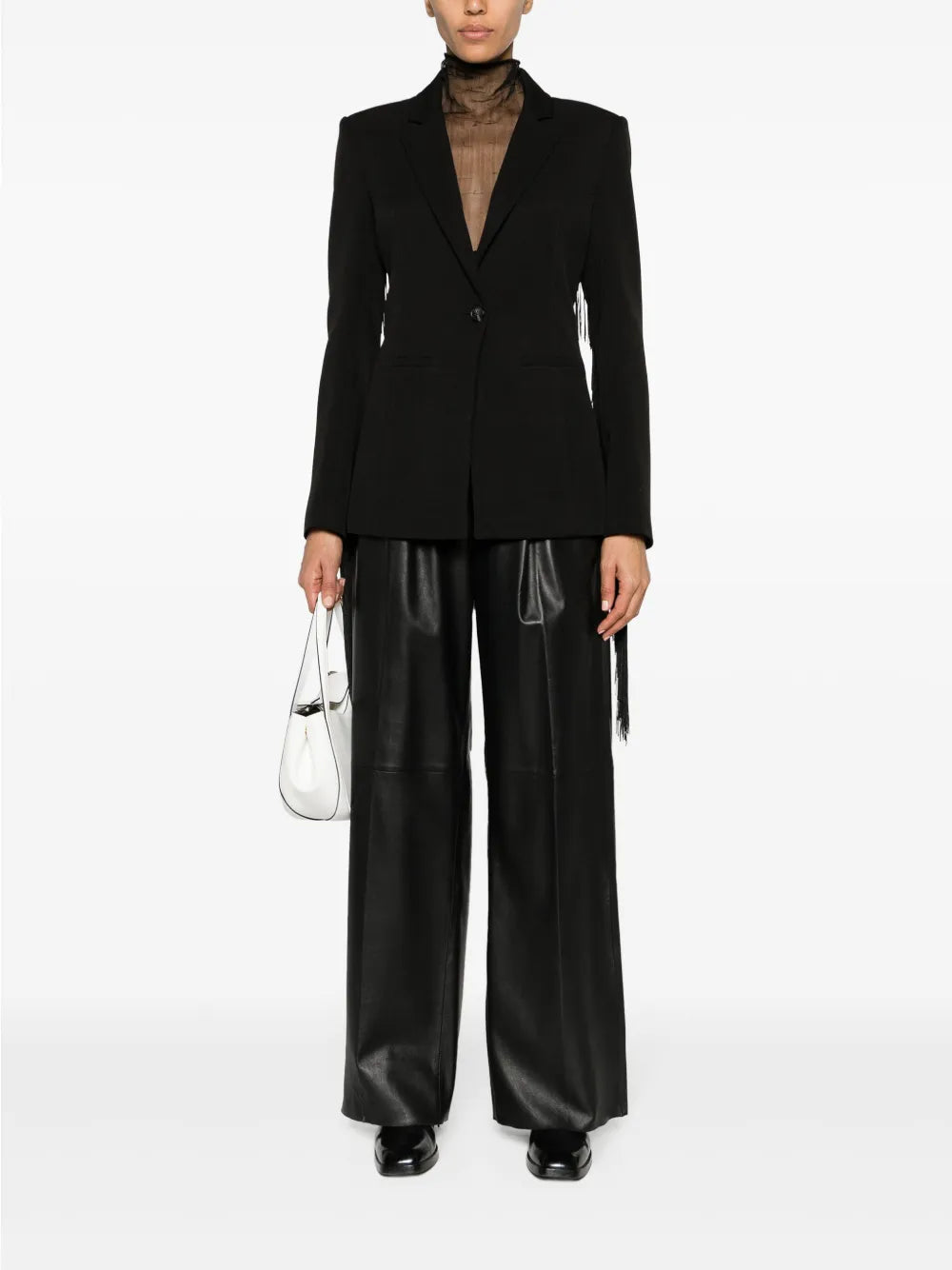 Fringed Twill Blazer