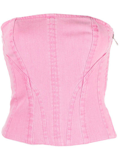Essential Denim Bustier Top