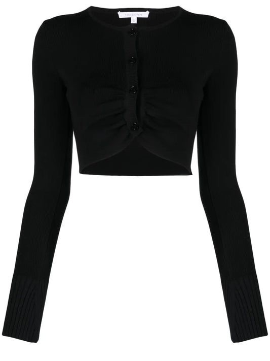 Ruched Cropped Cardigan