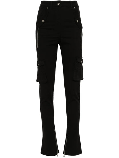 Mid-Waist Slim Cargo Pants