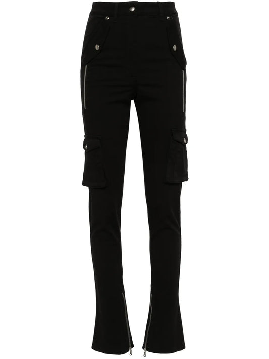 Mid-Waist Slim Cargo Pants