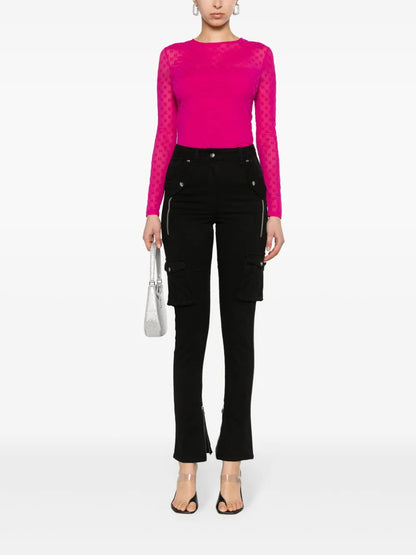 Mid-Waist Slim Cargo Pants