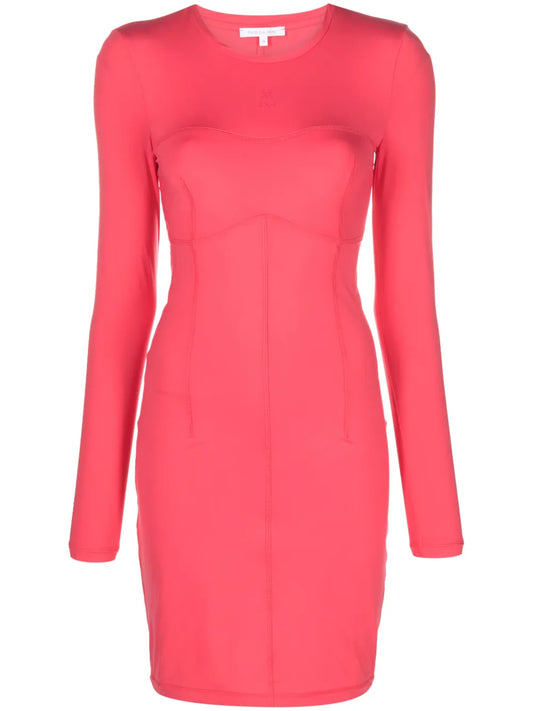 Exposed Stitching Fitted Dress