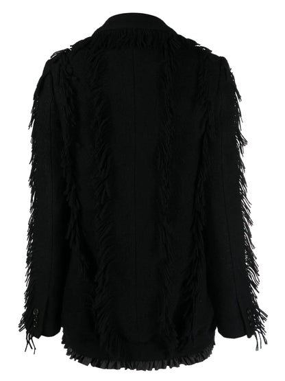 Fringe-Detailing Wool-Blend Blazer
