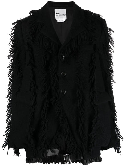Fringe-Detailing Wool-Blend Blazer