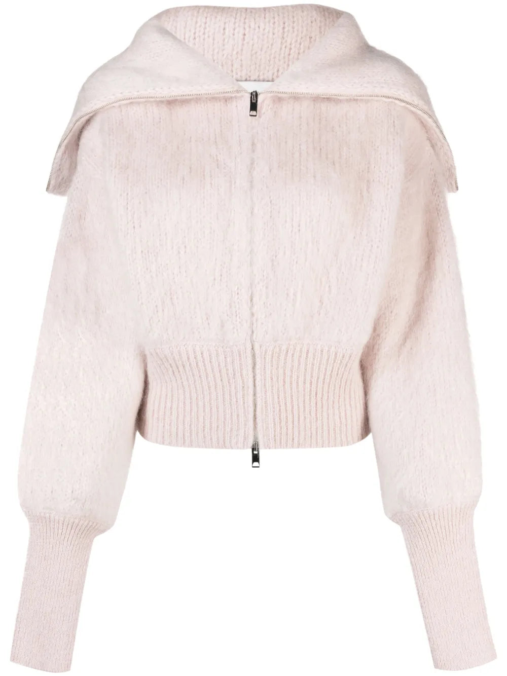 Jen Brushed-Effect Zip-Up Cardigan
