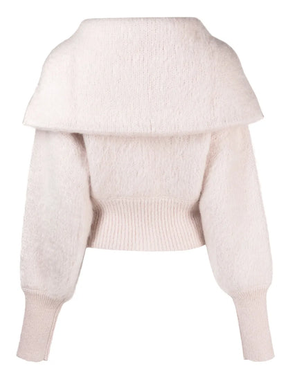 Jen Brushed-Effect Zip-Up Cardigan