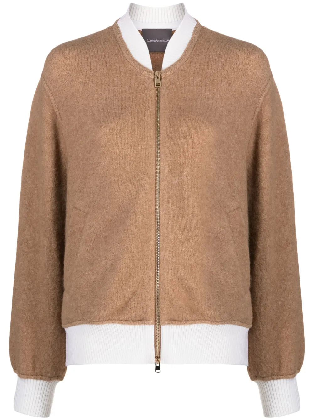 Colour-Block Zip-Up Cardigan
