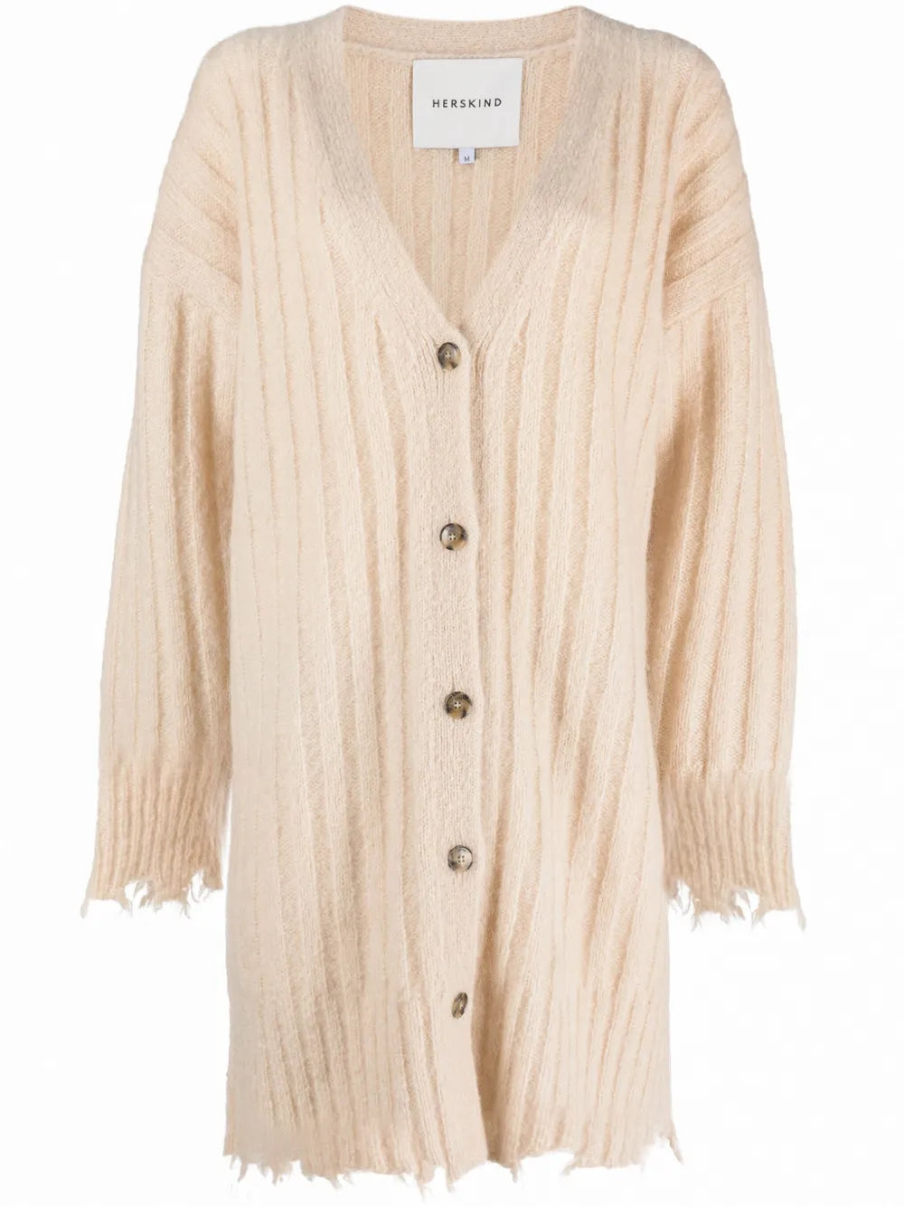Base Distressed Ribbed Cardi-Coat